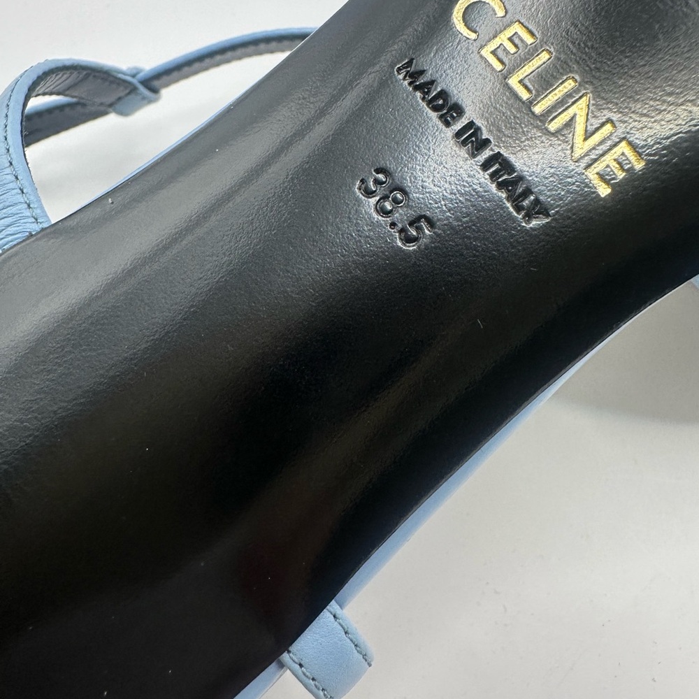 Celine Women's Kitten Triomphe Strap Leather Pump - Picture 3 of 9